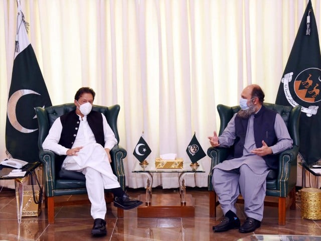 chief minister balochistan jam kamal khan calls on prime minister imran khan at quetta on september 11 2020 photo pid