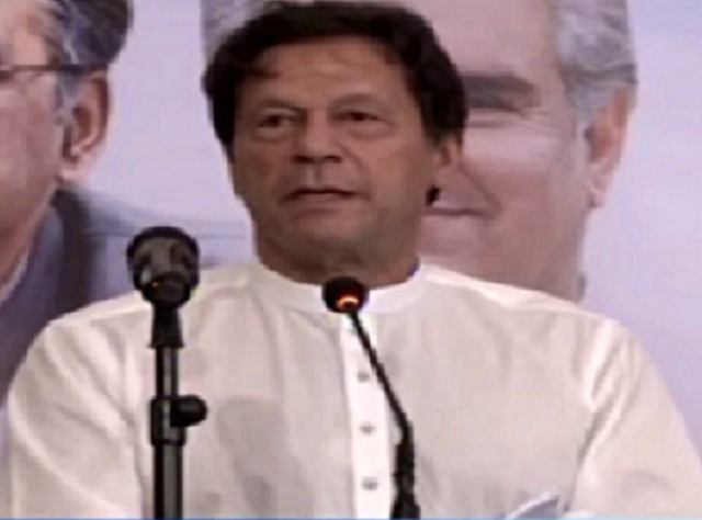 former prime minister imran khan addressing the farmers convention in islamabad on monday screengrab