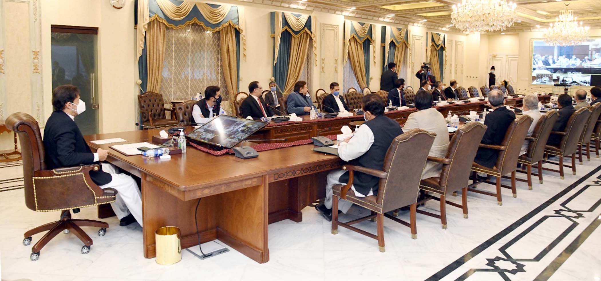 prime minister imran khan chairs weekly meeting of ncc on housing construction and development at islamabad on november 5 2020 photo pid