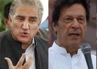 former pti chairman imran khan and vice chairman shah mahmood qureshi photo file