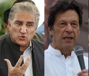 former pti chairman imran khan and vice chairman shah mahmood qureshi photo file