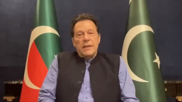 pti chief imran khan gestures during an interview with times radio on march 31 2023 screengrab pti chief imran khan gestures during an interview with times radio on march 31 2023 screengrab