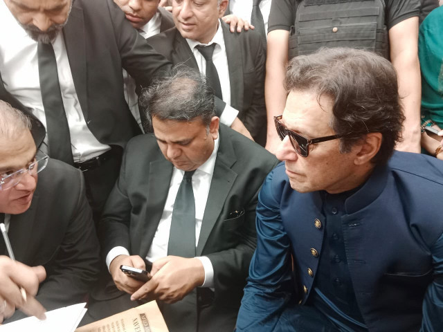 pti chief imran khan at the court premises on april 17 2023 photo twitter pti pti chief imran khan at the court premises on april 17 2023 photo twitter pti