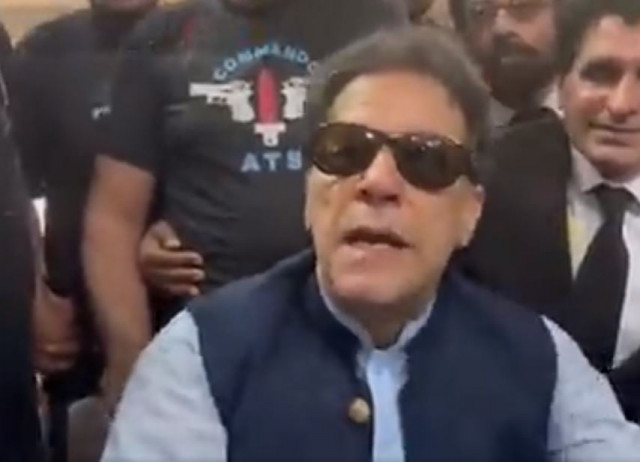 pti chief imran khan talks to journalists in ihc on may 12 2023 photo screengrab twitter pti official pti chief imran khan talks to journalists in ihc on may 12 2023 photo screengrab twitter pti official