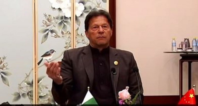 pm imran in an interview with chinese news outlet screengrab pm imran in an interview with chinese news outlet screengrab