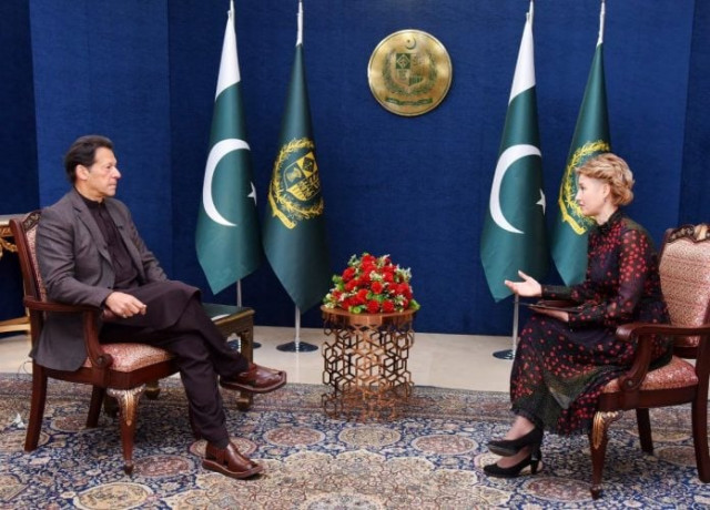 pm imran in an interview with host oksana boyko of russia television on feb 22 2022 photo app pm imran in an interview with host oksana boyko of russia television on feb 22 2022 photo app