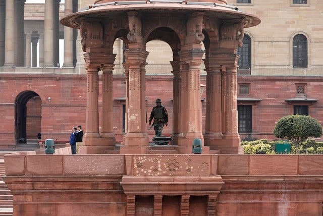 an armed soldier stands guard outside india s defence ministry building in new delhi india february 27 2019 photo reuters an armed soldier stands guard outside india s defence ministry building in new delhi india february 27 2019 photo reuters