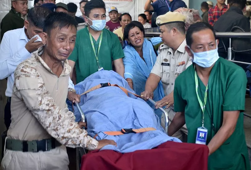 the body of chingtham anand a sub divisional police officer sdpo in imphal manipur india october 31 2023 photo reuters the body of chingtham anand a sub divisional police officer sdpo in imphal manipur india october 31 2023 photo reuters
