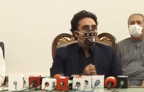 ppp chairman bilawal bhutto zardari addresses media in sukkur screengrab