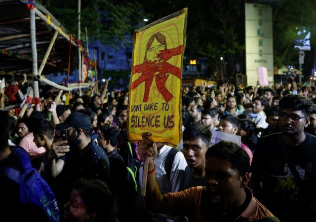 doctors and paramedics protest against the rape and murder of a trainee doctor in kolkata india august 12 2024 photo reuters doctors and paramedics protest against the rape and murder of a trainee doctor in kolkata india august 12 2024 photo reuters