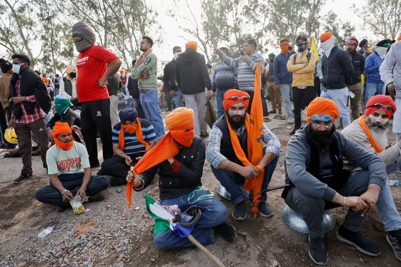 simranjeet singh mathada 18 a young student waits with other people at the protest site near shambhu barrier india february 21 2024 photo reuters