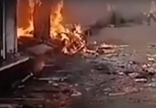 around 40 houses belonging to the community were burned down during the riots screengrab