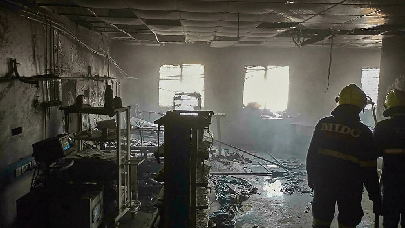 the hospital ward which was left a charred wreck had been newly built for coronavirus patients photo afp
