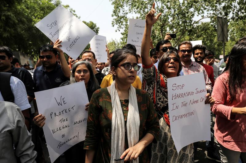 indian journalists protesting in new delhi india photo reuters file