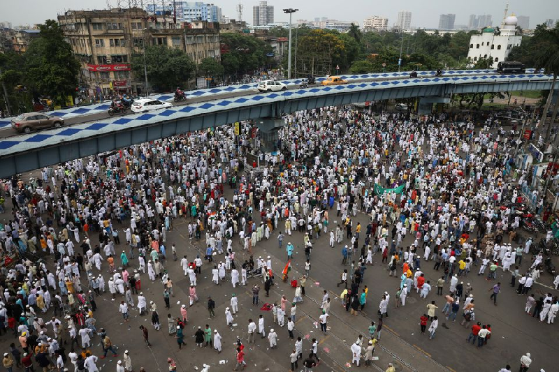 muslims participate in a protest demanding the arrest of bjp member nupur sharma in kolkata india june 10 2022 photo reuters