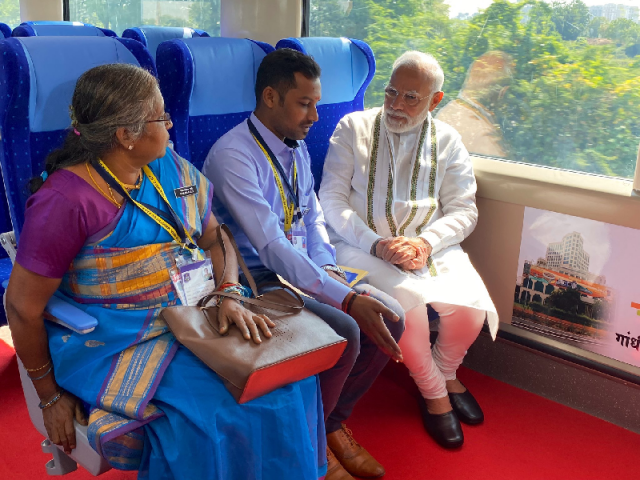 prime minister narendra modi on friday launched a third indian made high speed train in his home state of gujarat photo twitter darshanajardosh prime minister narendra modi on friday launched a third indian made high speed train in his home state of gujarat photo twitter darshanajardosh