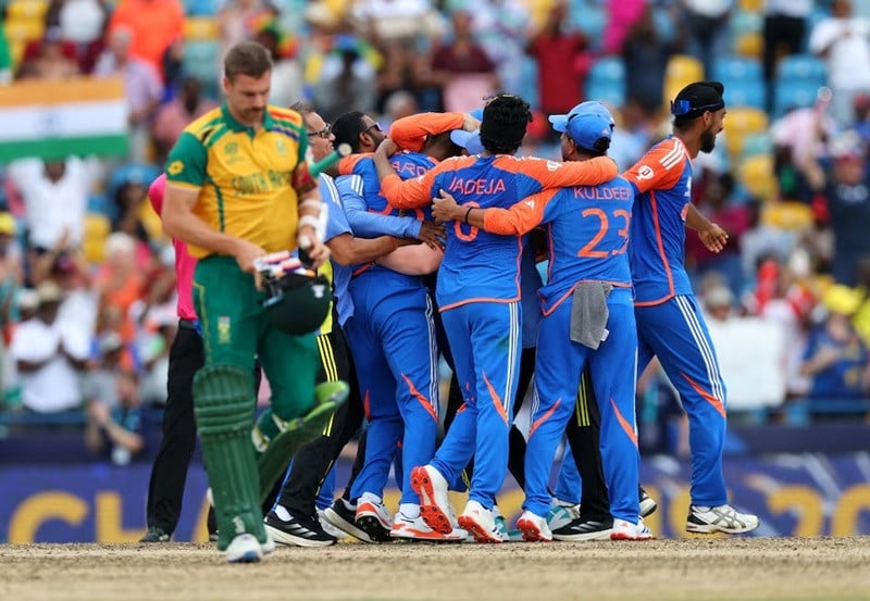 india players celebrate after winning the t20 world cup photo reuters