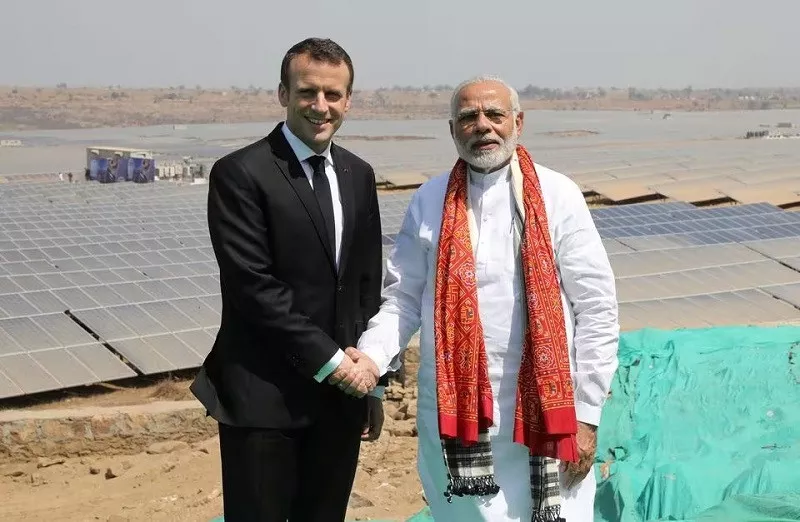 indian prime minister narendra modi and french president emmanuel macron at a solar power plant in mirzapur india march 12 2018 photo reuters indian prime minister narendra modi and french president emmanuel macron at a solar power plant in mirzapur india march 12 2018 photo reuters