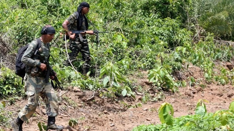 indian military personnel patrolling in the saranda forest area in operations against maoist rebels in the west singhbhum district jharkhand photo afp