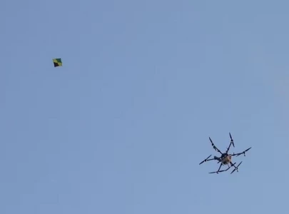 kites battle drones as farmers take on police during india protests