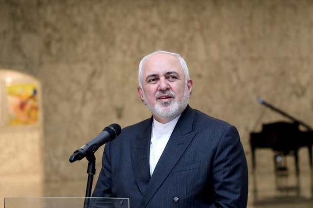 iran s foreign minister mohammad javad zarif speaks at the presidential palace in baabda lebanon august 14 2020 photo reuters