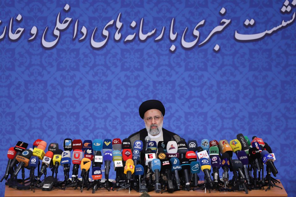 iran s president elect ebrahim raisi attends a news conference in tehran iran june 21 2021 photo reuters