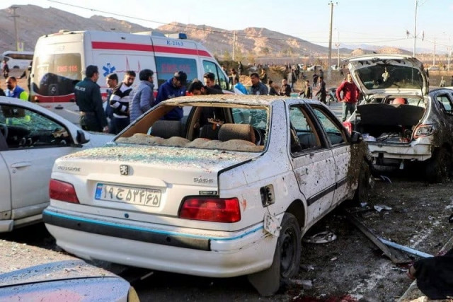 people gather at the scene of explosions in kerman iran january 3 2024 photo reuters