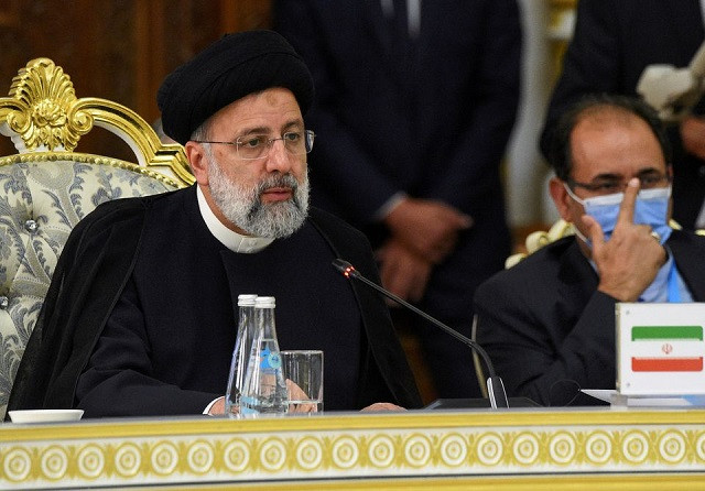 iranian president ebrahim raisi delivers a speech during the shanghai cooperation organization sco summit in dushanbe tajikistan september 17 2021 photo reuters