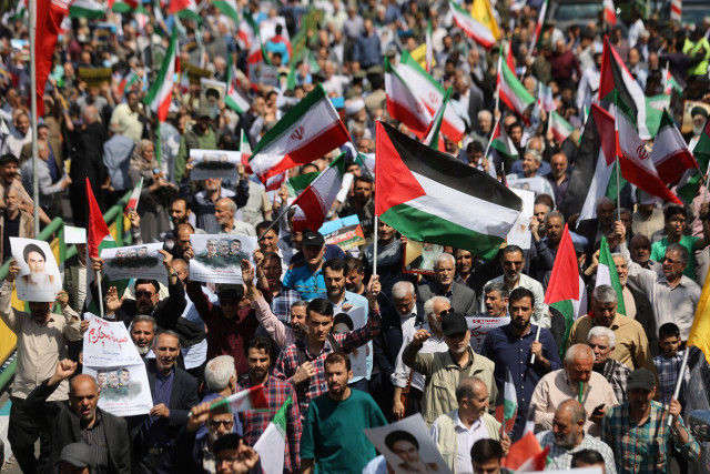 iranians attend an anti israel rally in tehran iran april 19 2024 photo reuters iranians attend an anti israel rally in tehran iran april 19 2024 photo reuters
