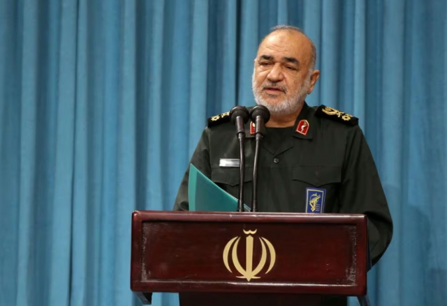islamic revolutionary guard corps irgc commander in chief major general hossein salami speaks during a meeting with iran s supreme leader ayatollah ali khamenei in tehran iran august 17 2023 office of the iranian supreme leader wana west asia news agency via reuters file photo islamic revolutionary guard corps irgc commander in chief major general hossein salami speaks during a meeting with iran s supreme leader ayatollah ali khamenei in tehran iran august 17 2023 office of the iranian supreme leader wana west asia news agency via reuters file photo