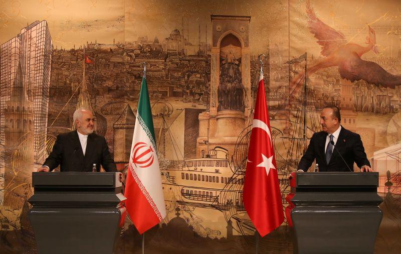 iranian foreign minister javad zarif attends a news conference with his turkish counterpart mevlut cavusoglu in istanbul turkey january 29 2021 photo reuters