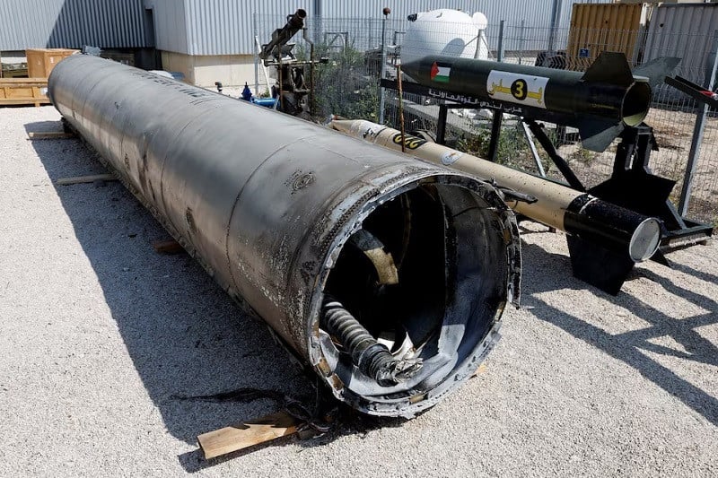 israel s military displays what they say is an iranian ballistic missile at julis military base in southern israel april 16 2024 photo reuters