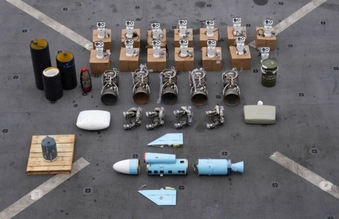iranian made missile components bound for yemen s houthi seized off a vessel in the arabian sea photo afp