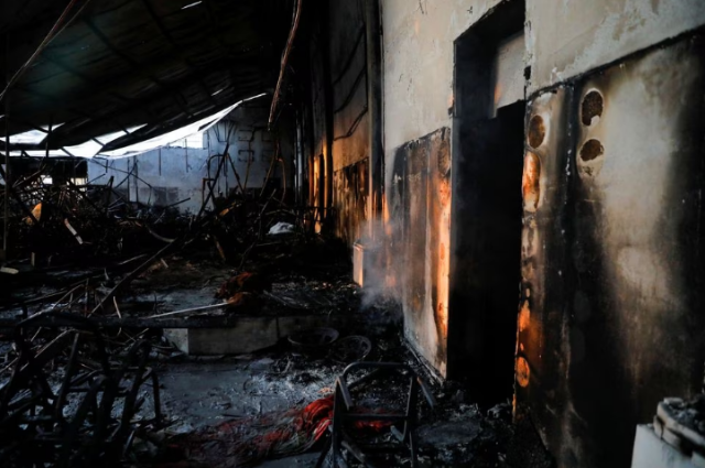 a view of a site following a fatal fire at a wedding celebration in the district of hamdaniya in iraq s nineveh province photo reuters