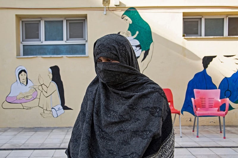 Islam Bibi, mother of six children and newborn triplets at the MSF-run maternity hospital in Khost, Afghanistan, December 8, 2023. PHOTO: AFP