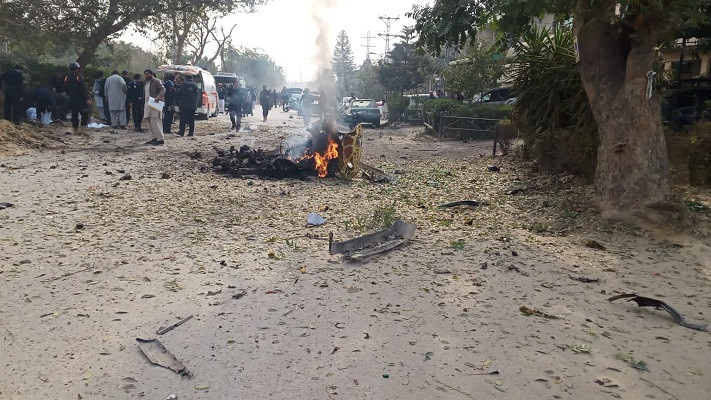 site of the explosion in islamabad s sector i 10 photo express