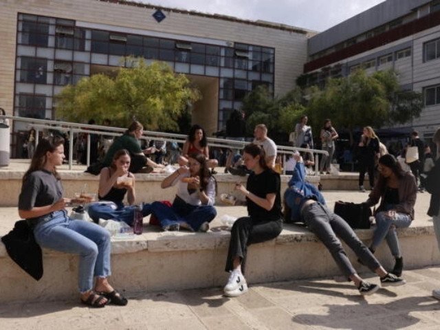 students gather during a campaign rally for benjamin netanyahu at ariel university in the central west bank settlement of ariel in october 2022 photo afp