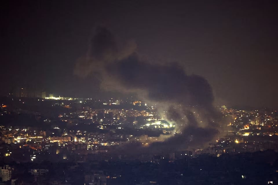 smoke billows over beirut s southern suburbs after a strike amid ongoing hostilities between hezbollah and israeli forces as seen from sin el fil lebanon october 5 2024 photo reuters