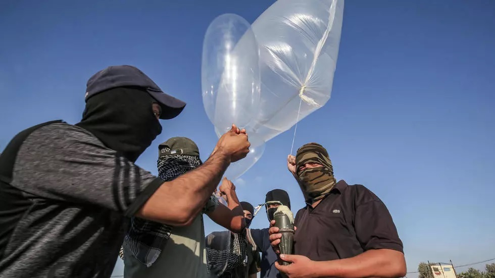 balloons fitted with fire bombs photo afp