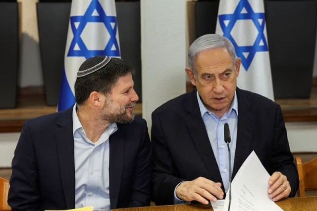 israeli prime minister netanyahu with minister of finance smotrich at the defence ministry in tel aviv israel january 7 2024 photo reuters israeli prime minister netanyahu with minister of finance smotrich at the defence ministry in tel aviv israel january 7 2024 photo reuters