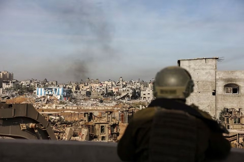 An Israeli soldier operates in Gaza, January 8, 2024. PHOTO: REUTERS