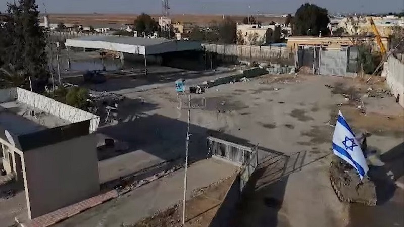 Israeli troops operates in a Gazan side of a Rafah Crossing, in a southern Gaza Strip, in this screengrab taken from a welfare video expelled on May 7, 2024. PHOTO: REUTERS