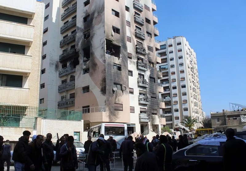 a damaged building after several israeli missiles hit a residential building in the kafr sousa district damascus syria february 21 2024 photo reuters