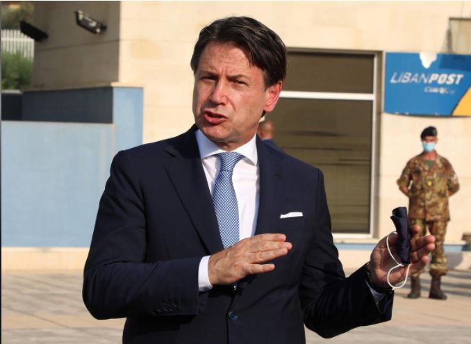 file photo italian prime minister giuseppe conte gestures during a news conference at a field hospital built by italian military in hadath lebanon september 8 2020 reuters mohamed azakir