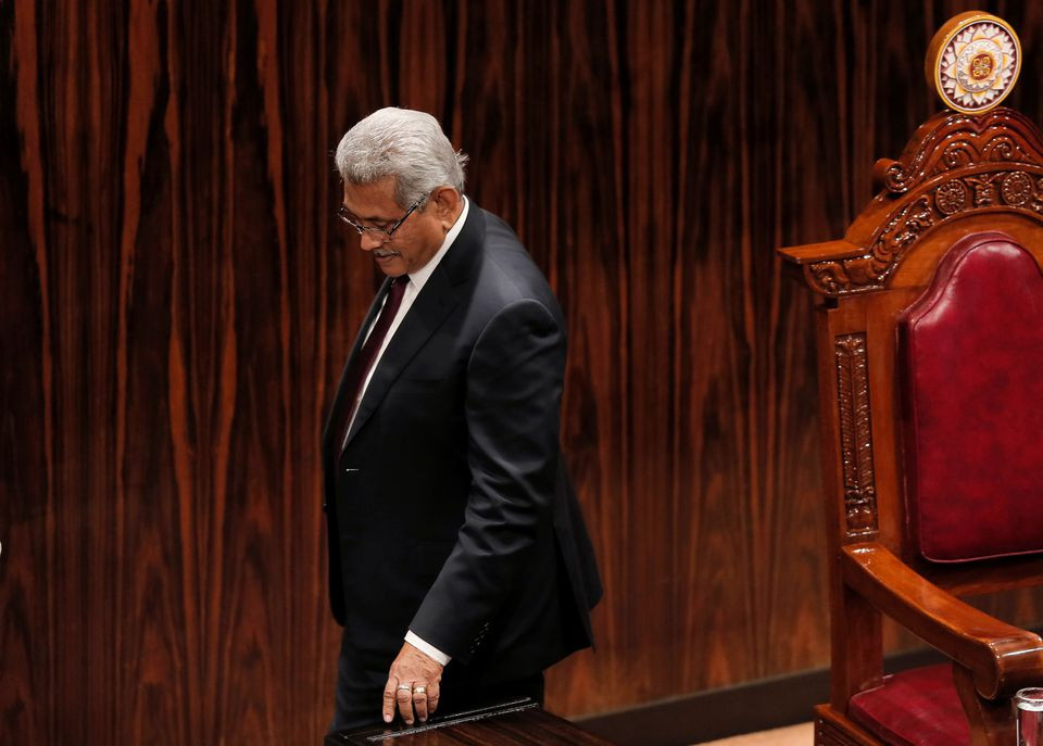 sri lanka s president gotabaya rajapaksa leaves after his presentation for the new government s policy statement during the inaugural session of the new parliament in colombo sri lanka august 20 2020 reuters