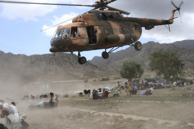 a taliban helicopter takes off after bringing aid to an area affected by an earthquake in gayan afghanistan june 23 2022 photo reuters a taliban helicopter takes off after bringing aid to an area affected by an earthquake in gayan afghanistan june 23 2022 photo reuters
