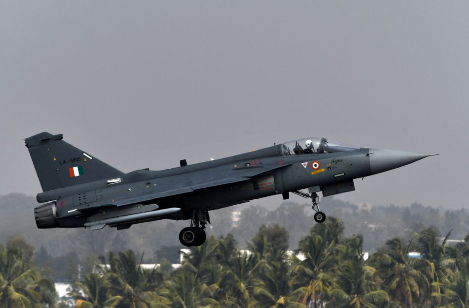 an indian air force iaf light combat aircraft tejas flies during the aero india 2021 air show at yelahanka air base in bengaluru india february 3 2021 reuters