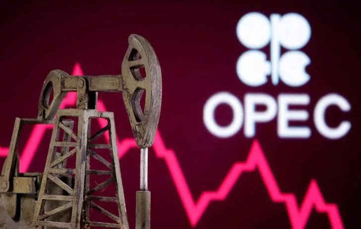 a 3d printed oil pump jack is seen in front of displayed stock graph and opec logo in this illustration picture april 14 2020 reuters a 3d printed oil pump jack is seen in front of displayed stock graph and opec logo in this illustration picture april 14 2020 reuters