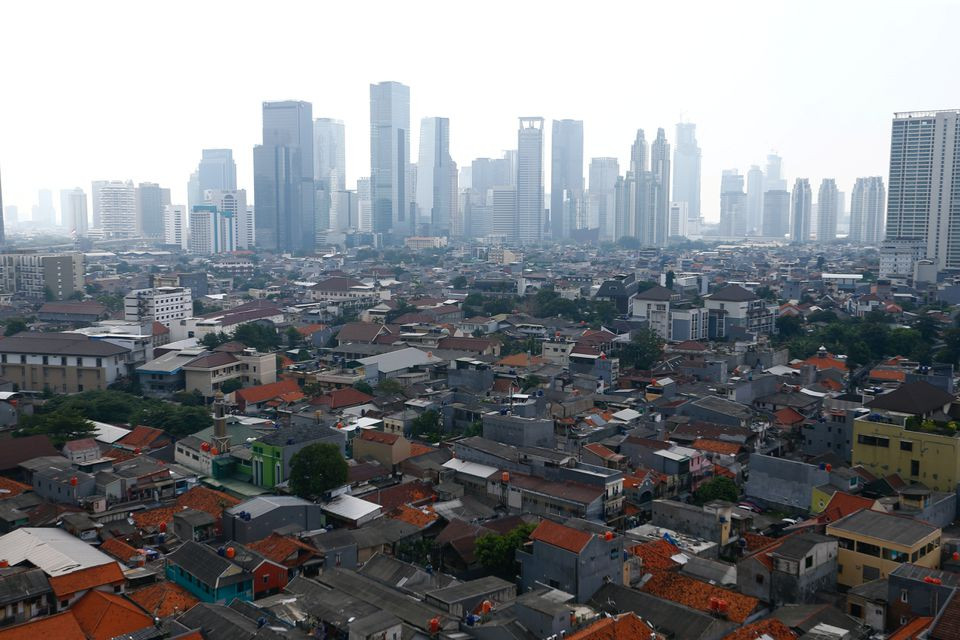 a general view of business buildings as smog covers the capital city of jakarta indonesia may 19 2021 photo reuters