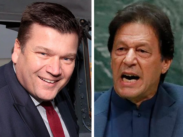 james heappey left and imran khan photos file